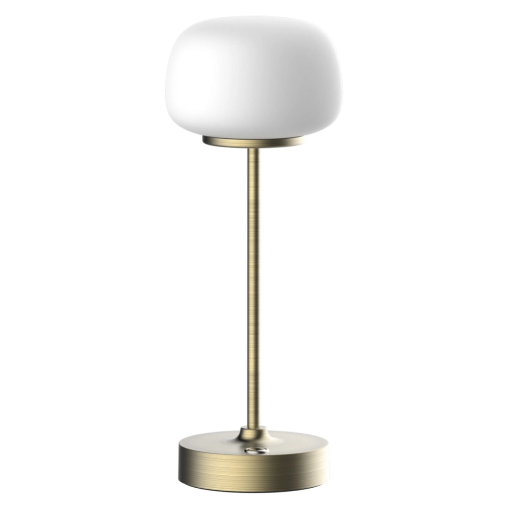 Lampada da tavolo LED 2W 2700K oro/vetro USB-C Rimini Polux