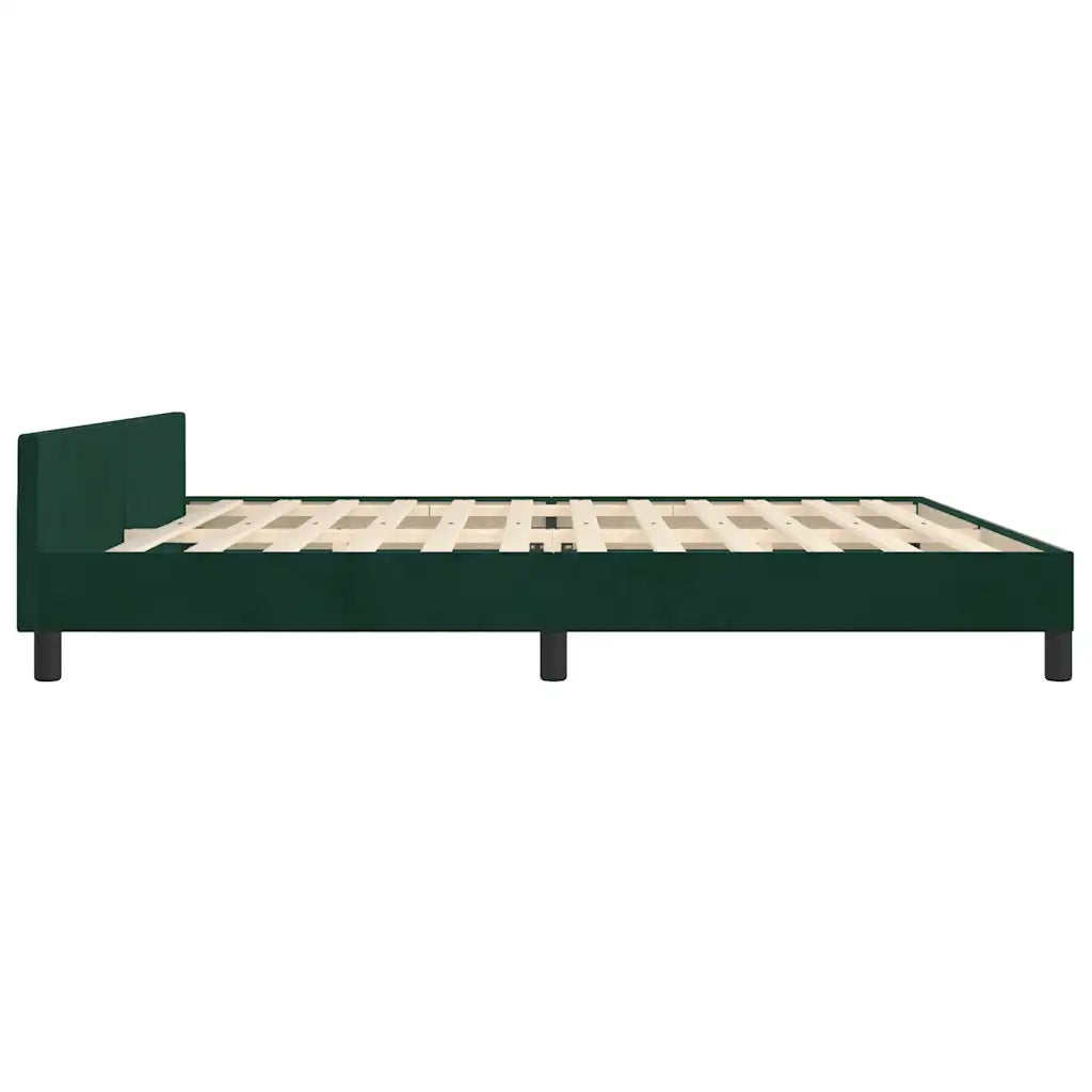 Giroletto senza Materasso Verde Scuro 200x200 cm in Velluto 3125839