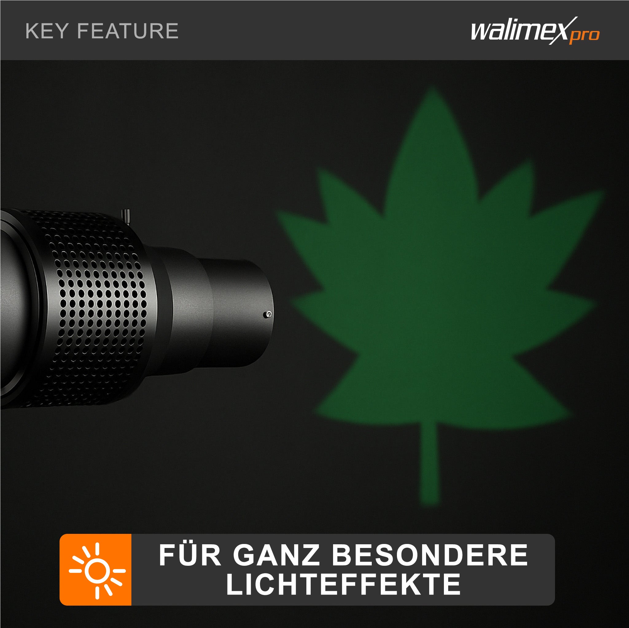 Walimex Attacco per proiezione con connessione universale, sagomatore di luce per flash con 4 lamine e sagome di colore diverso, per flash, per effetti di luce creativi in fotografia