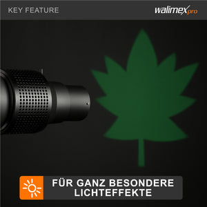 Walimex Attacco per proiezione con connessione universale, sagomatore di luce per flash con 4 lamine e sagome di colore diverso, per flash, per effetti di luce creativi in fotografia