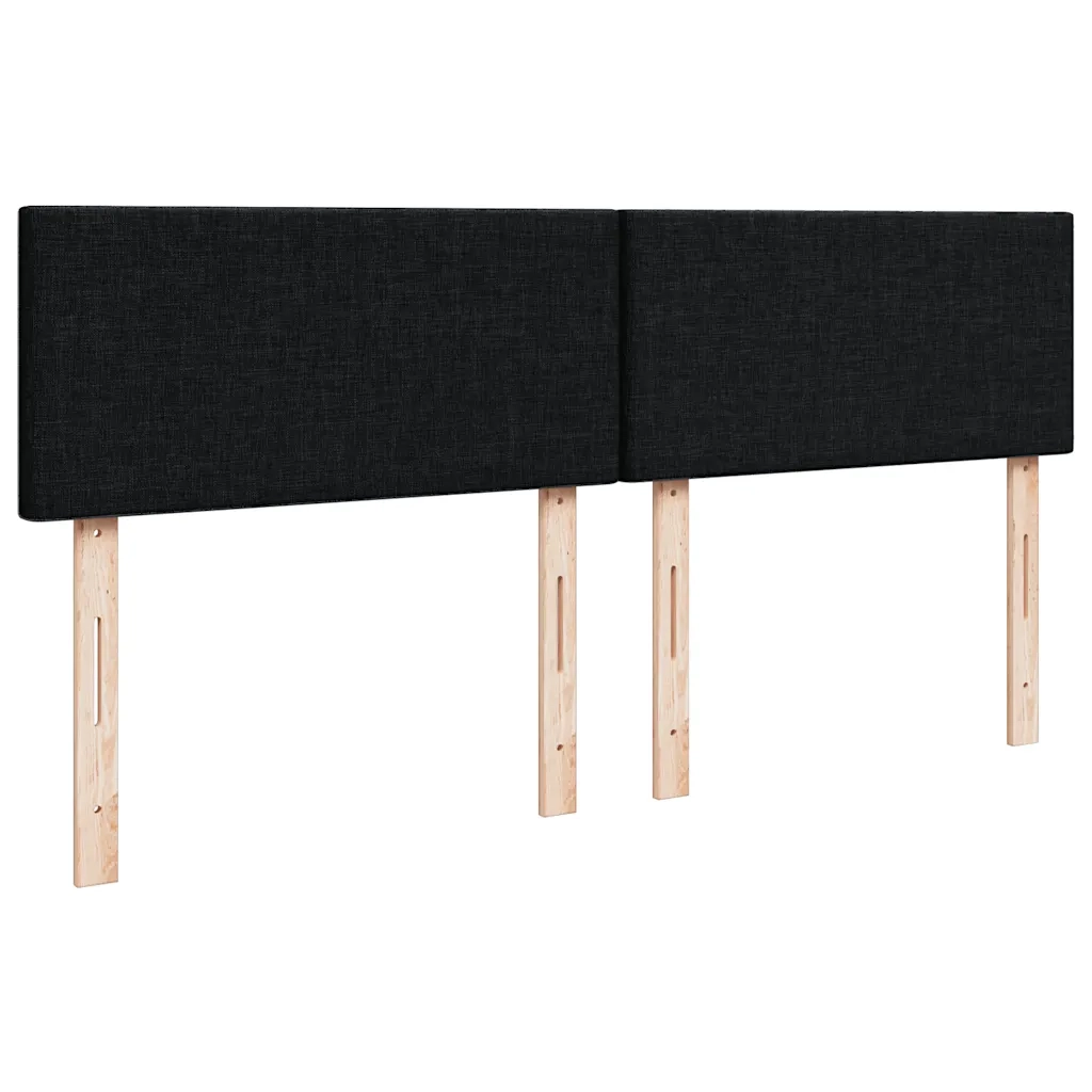 Giroletto a Molle con Materasso Nero 140x190 cm in Tessuto