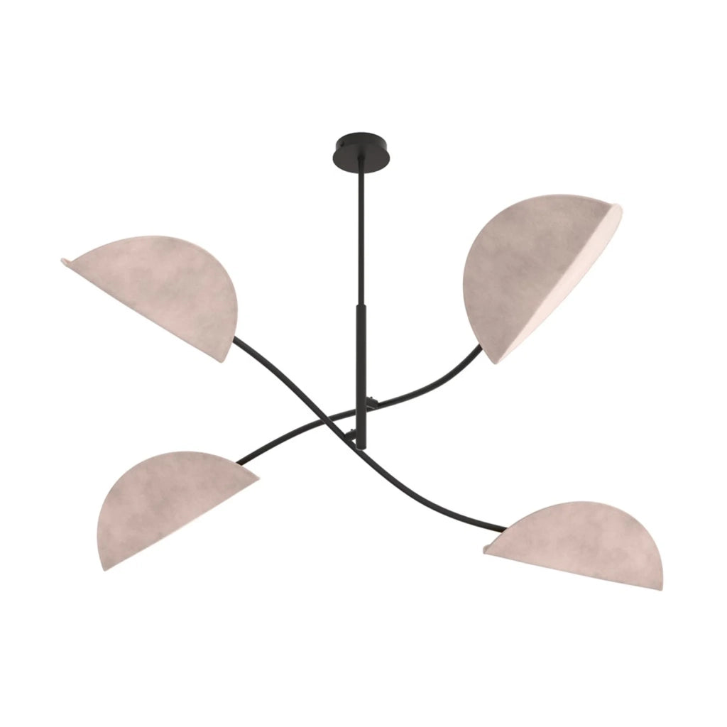 Plafoniera Moderna Ares Acciaio Nero Grigio 4 Luci E14 Ip20