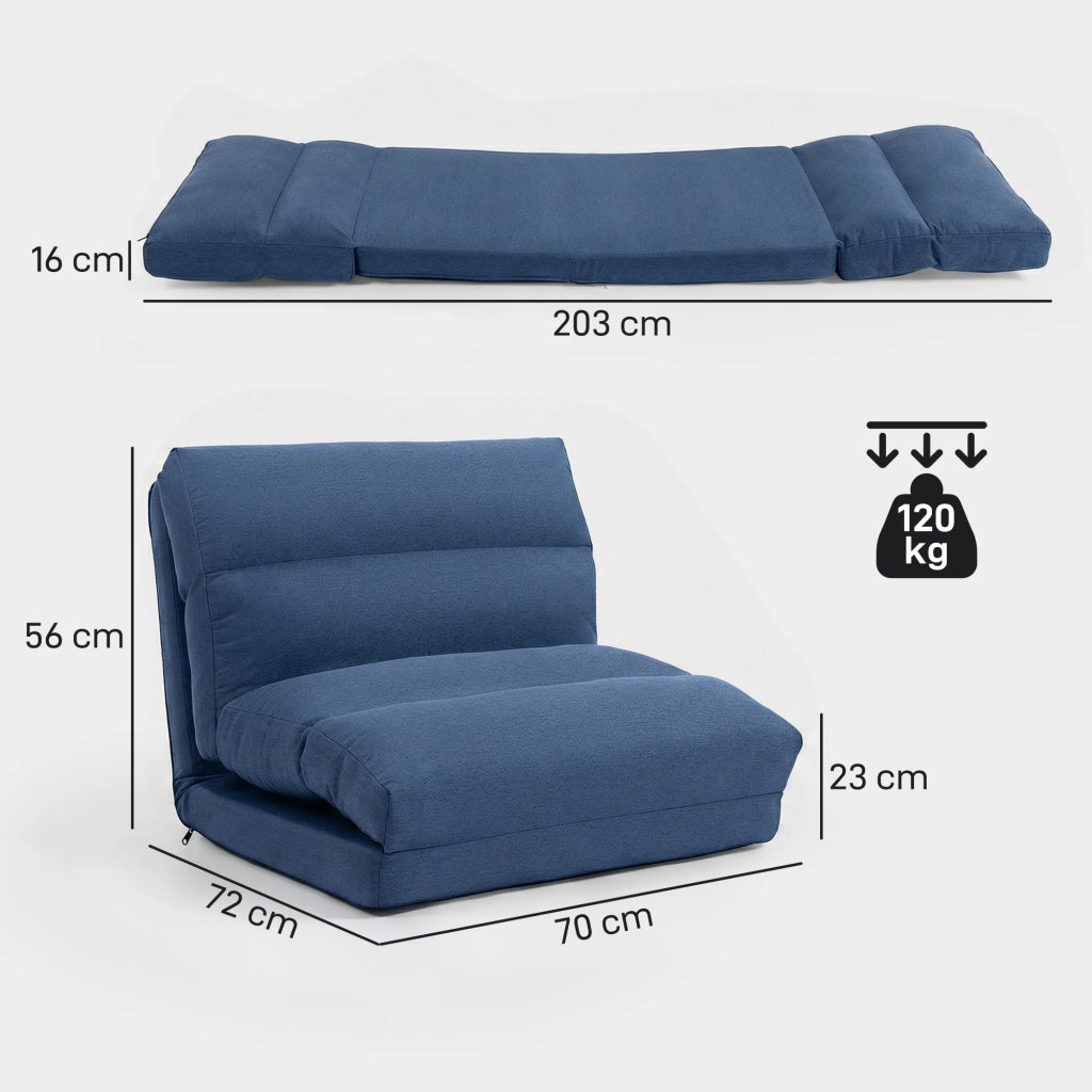 Poltrona letto inclinabile 90¡ã-180¡ã ¨C Xylo ¨C 70x72x56 cm tessuto blu scuro