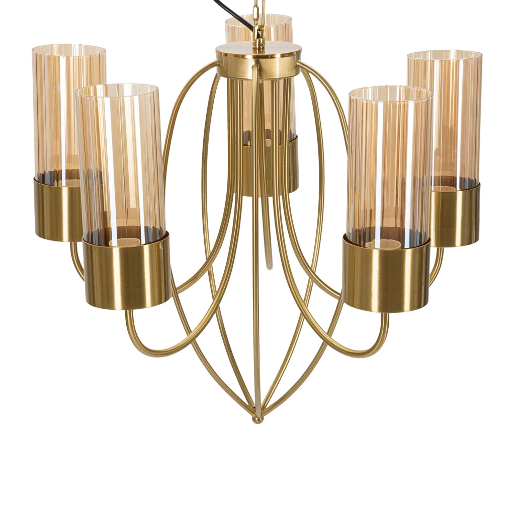Famidame, Lampada da Soffitto Necessarie 5 Lampadine, oro