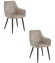 Sedia VALORA WAAV - Elegante velluto beige scuro per soggiorno e cucina x2