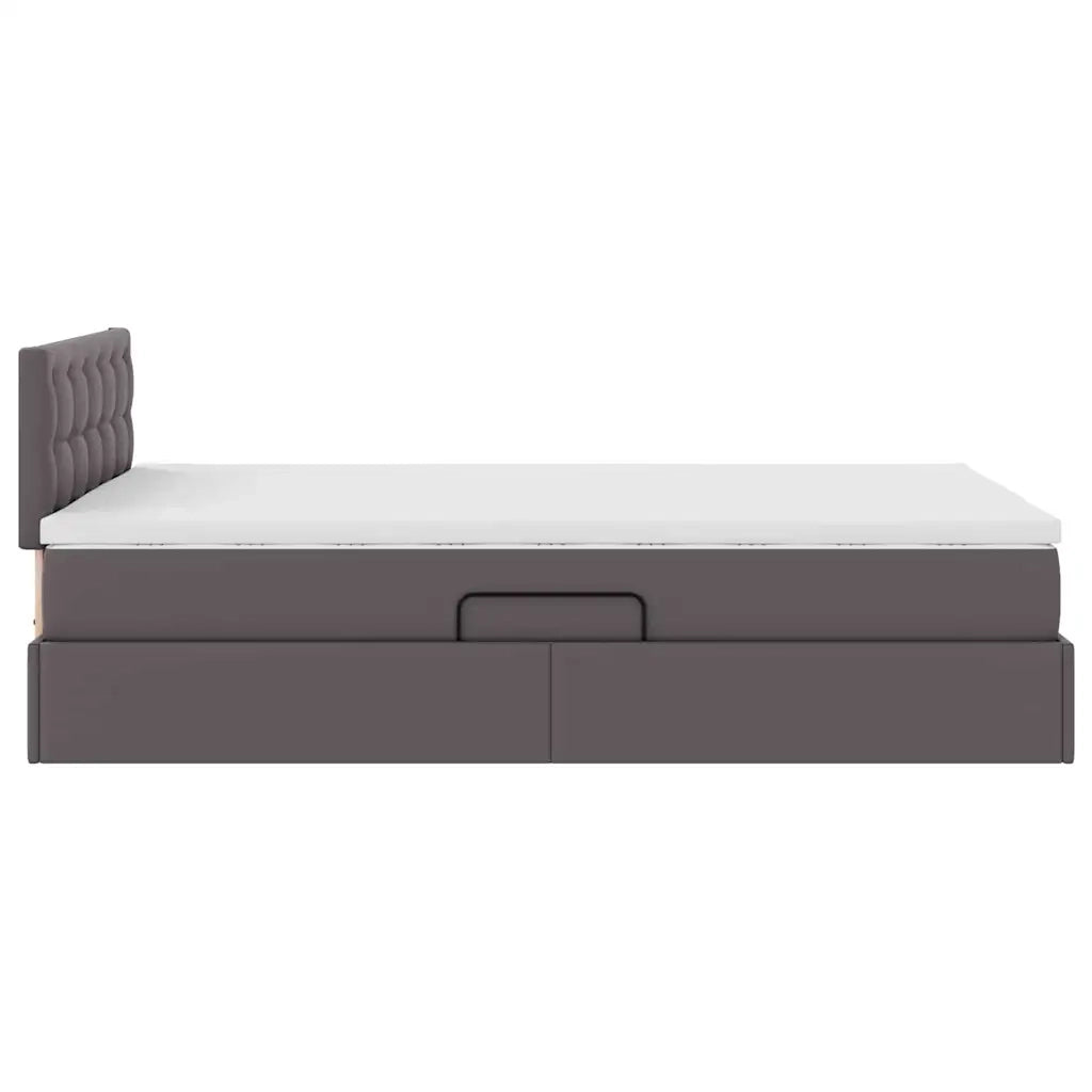 Letto con contenitore e materasso Grigio 120 x 200 cm