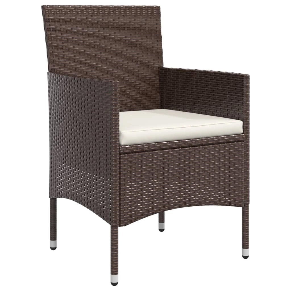 Set di mobili da pranzo da giardino marrone/nero da 5 pezzi con cuscini 02_0014617