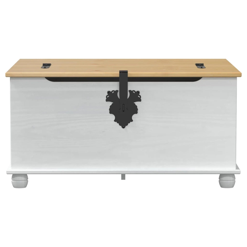 storage box con cassetto Bianco 90 x 78 x 45 cm Pino massello CFW6540534