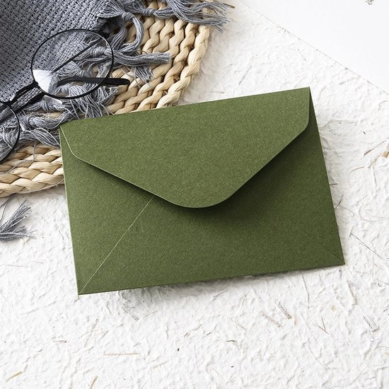 10 Pacchi A7 - 16x12 cm - Verde Oliva - Per Carte di Matrimonio, Carte di Natale, Inviti e Foto