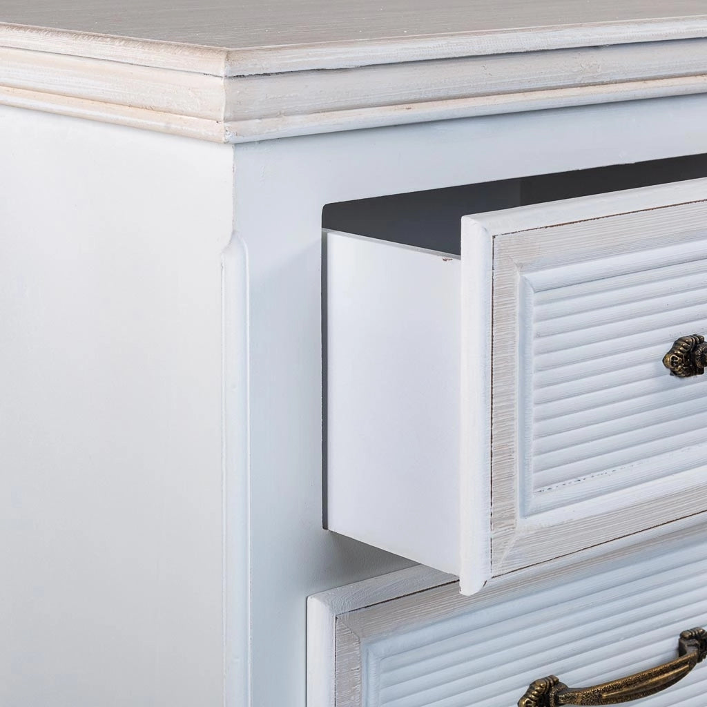 Comodino in legno bianco 40x29x42
