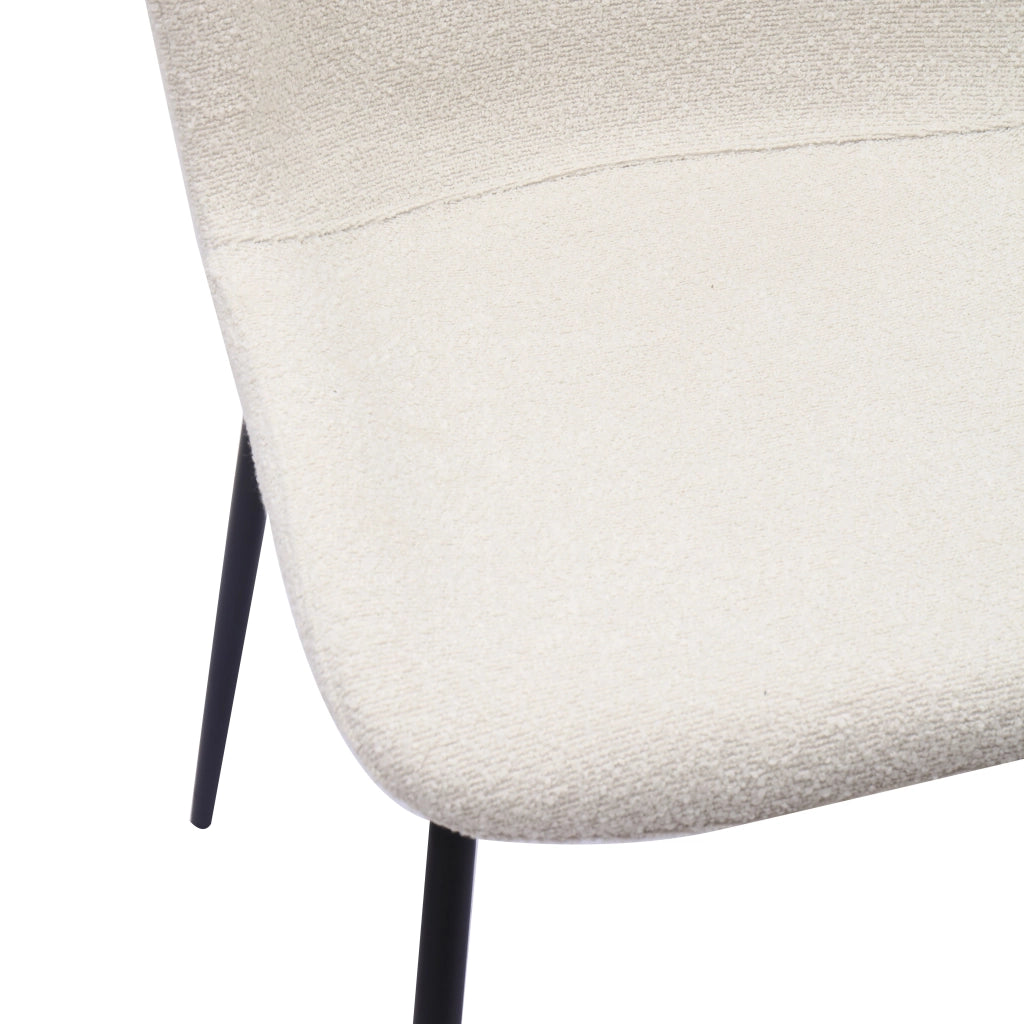 SEDIA Schienale alto rotondo Set da 2 pezzi Tessuto Bianco Metallo