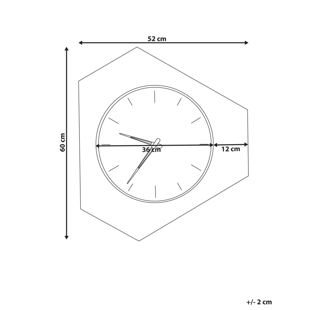 Orologio da parete bianco con metallo MDF grigio e arancione 52 x 60 cm Design senza numeri Decorazione per il soggiorno