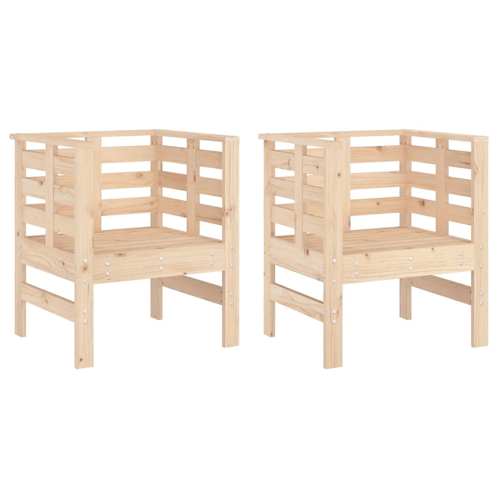Sedie da Giardino 2 pz | Sedie da Esterno 61,5x53x71 cm in Legno Massello di Pino