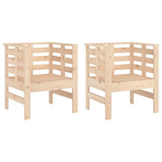 Sedie da Giardino 2 pz | Sedie da Esterno 61,5x53x71 cm in Legno Massello di Pino