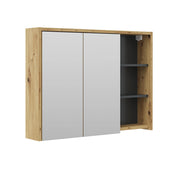 Vicco Specchio contenitore bagno Rovere/antracite 100 x 75 cm