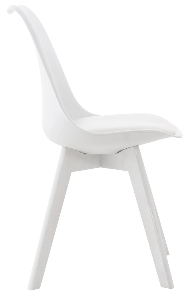 Set 4 Sedie Pranzo Linares bianco/bianco,Plastica