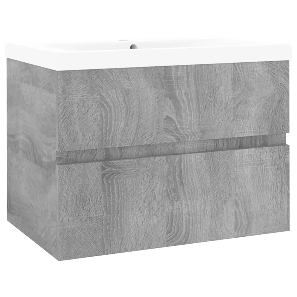 Mobile Bagno e Lavabo Integrato Grigio Sonoma Legno Multistrato 3152868