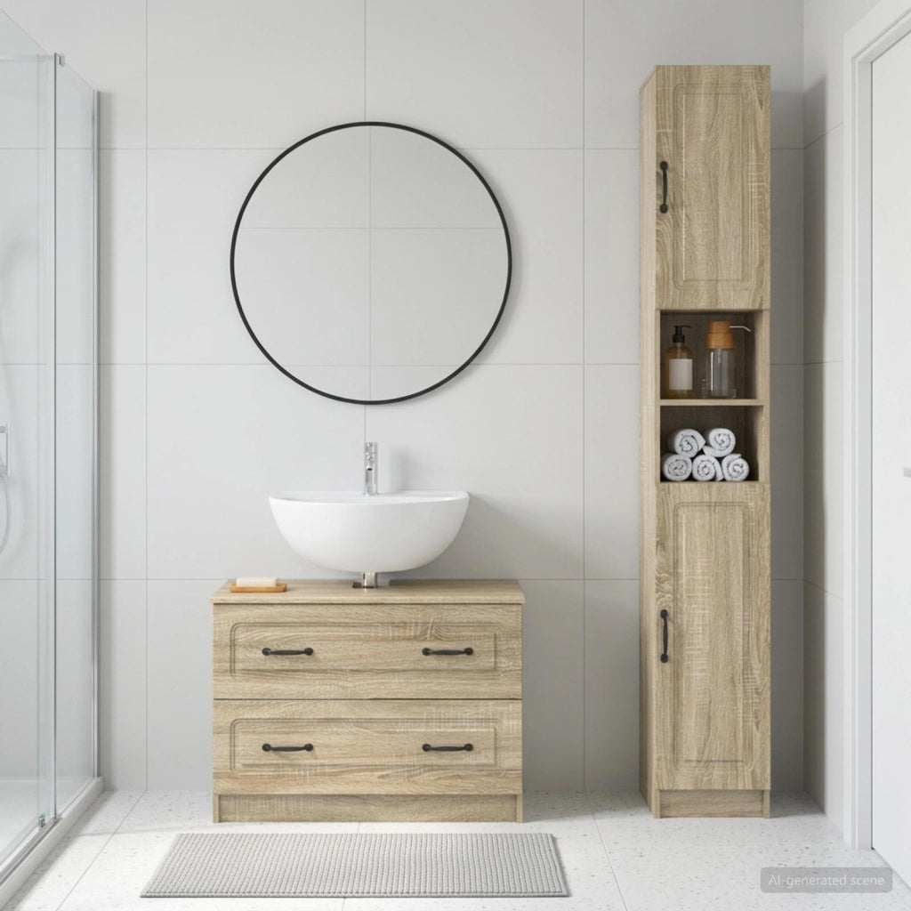 Set di Armadi da Bagno da 2 Pezzi UTRECHT Rovere Sonoma 3417569