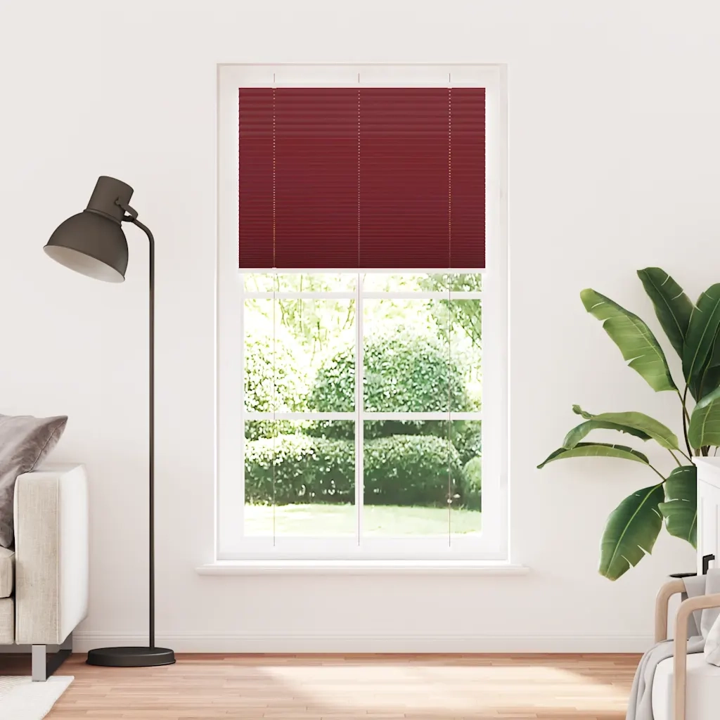 Tenda Plissettata | Tenda pliss¨¨ Rosso Bordeaux 105x200 cm Larghezza Tessuto