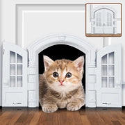 Porta sicura per cani e gatti - Porta a doppia apertura con vela - Adatta per cani e gatti - Portale sicuro - Entrata e uscita facile - Progettazione flessibile - Chiusura automatica con chiusura a scatto - Porta per animali domestici