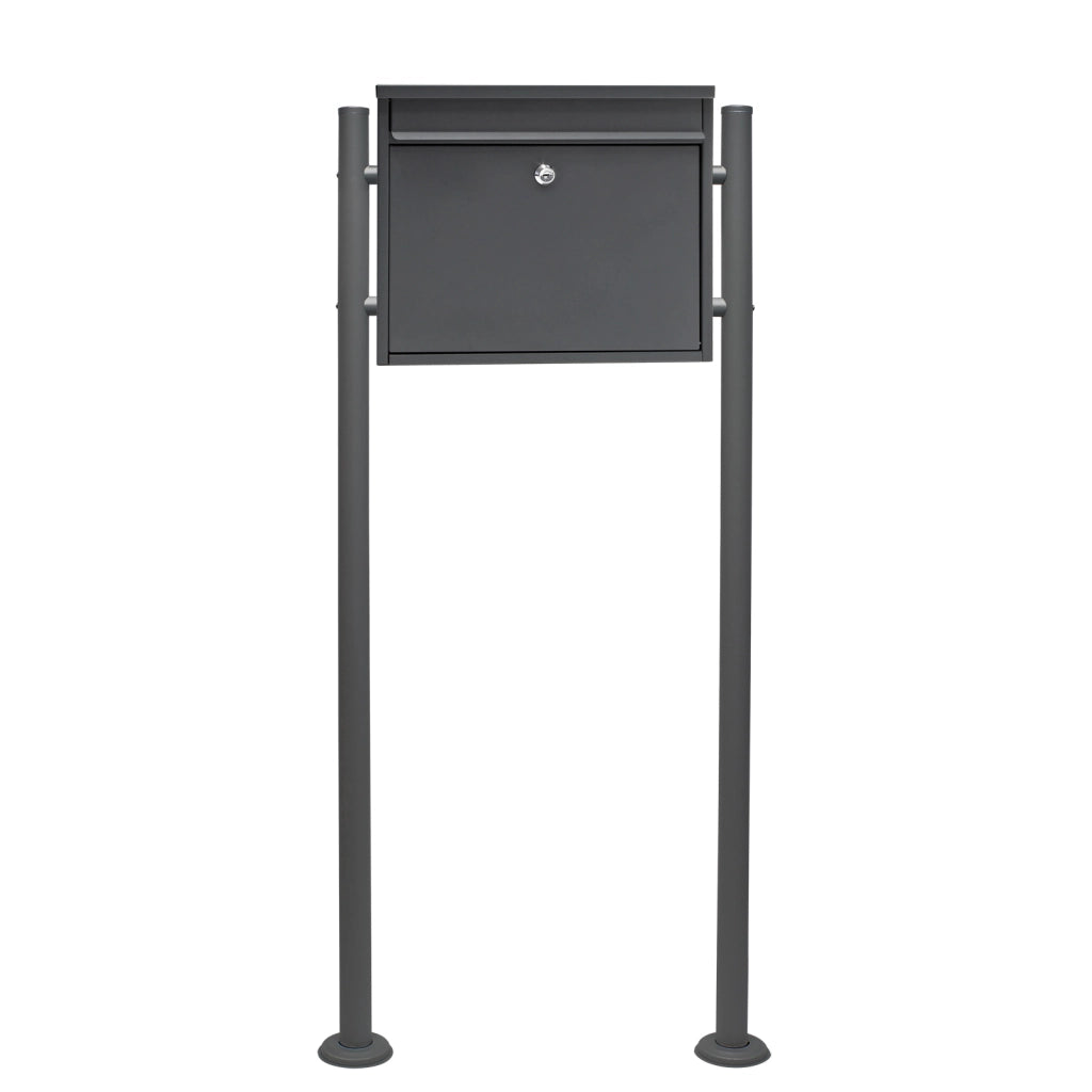 Set Cassetta postale singola autoportante V13 antracite, con telaio di supporto