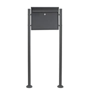 Set Cassetta postale singola autoportante V13 antracite, con telaio di supporto