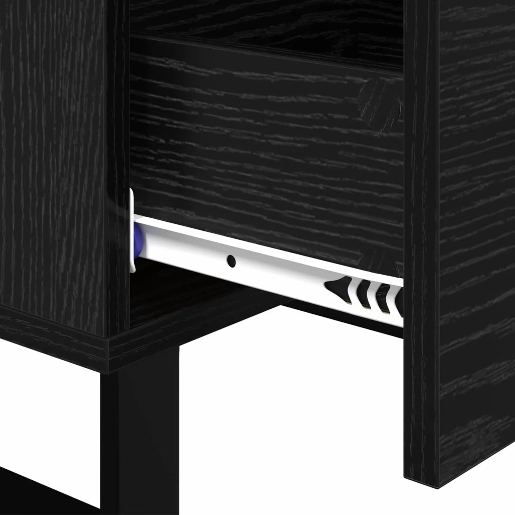 Armadio da Notte Rovere Nero 40 x 40 x 66 cm Legno multistrato 882145