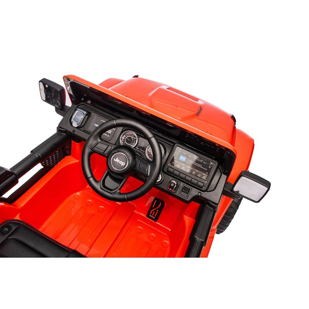 Macchina Elettrica per Bambini Jeep Wrangler Rubicon 12V con Telecomando Arancione