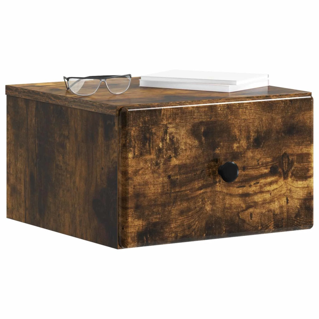 Mobiletto da notte a muro Rovere Fumo 34,5 x 33 x 20 cm 899115