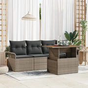 Set Divano da Giardino con cuscino 5 pcs Grigio polyrattan