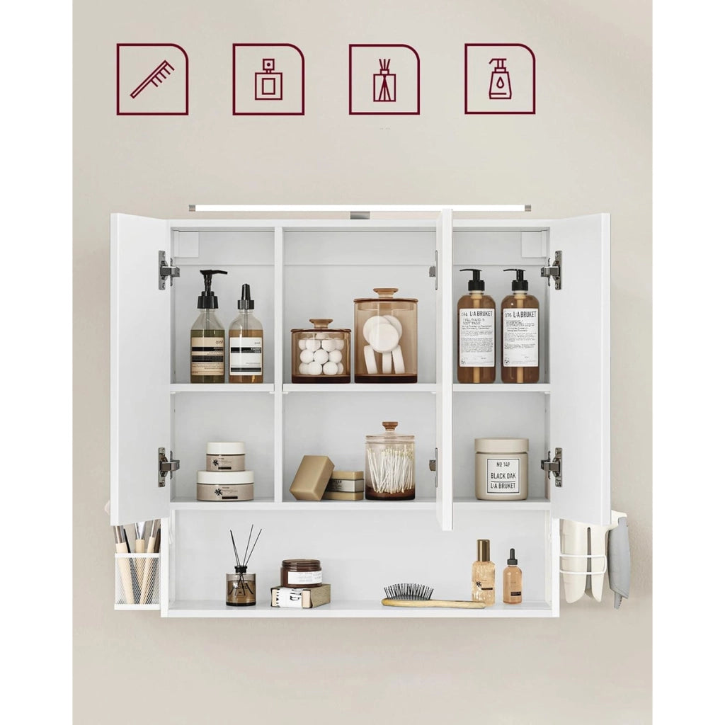 Armadietto Bagno con Specchio e Illuminazione LED Oskar
