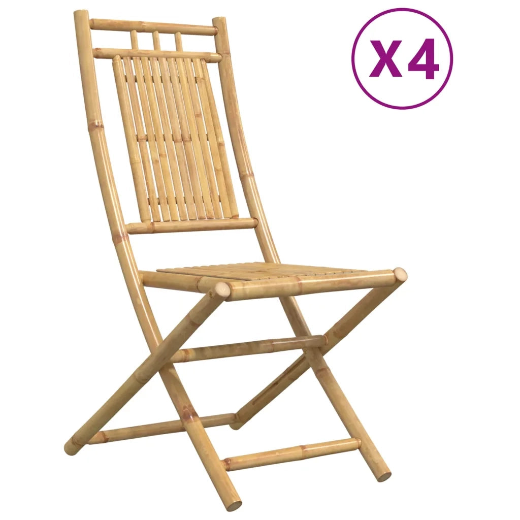 Sedie da Giardino Pieghevoli 4 pz 46x66x99 cm in Bambù 3278511