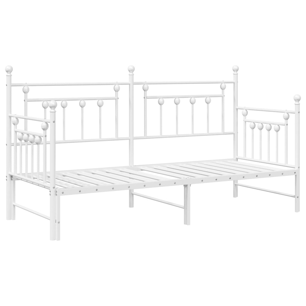 Daybed  con Letto Estraibile Bianco 75x190 cm in Acciaio