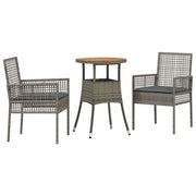 Set da Pranzo per Giardino 3 pz | Set Salotto da Giardino Grigio polyrattan