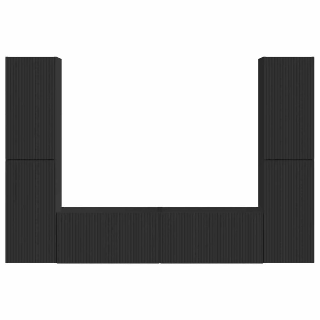 Set mobile TV 6 pcs Nero Legno multistrato