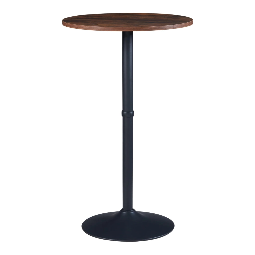 Tavolo alto rotondo Vantaa acciaio e MDF 100 x 60 cm effetto noce nero 03_0011086