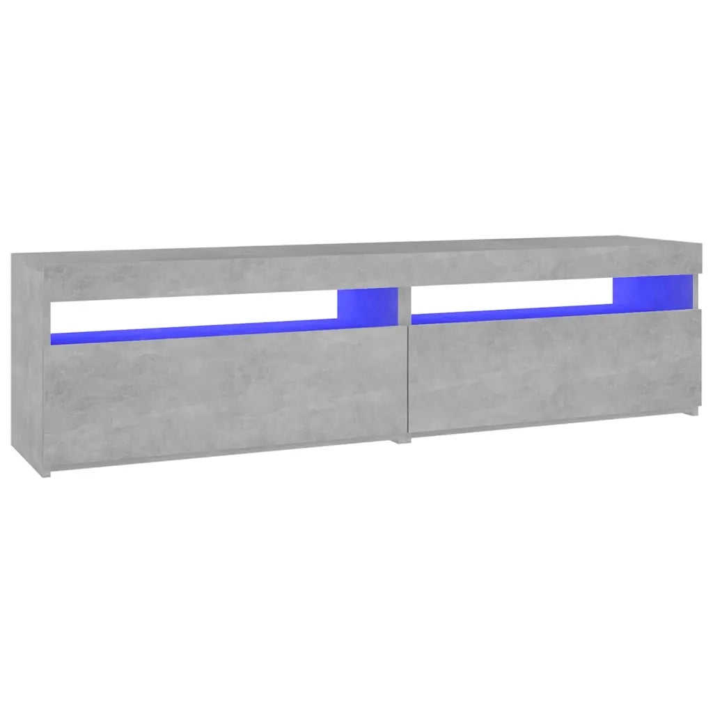 Mobili Porta TV con Luci LED 2 pz-Set di 2 Credenza per TV Grigio Cemento 75x35x40 cm