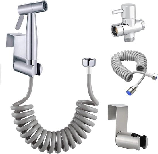 Bidet-manuale in acciaio inossidabile per bagno e igiene con tubo da 1,5 m