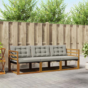 Set di divani da esterno 3 pcs Grigio Naturale e Chiaro