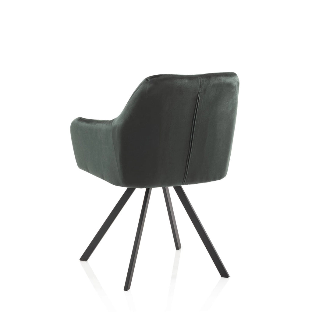 Set 2 Sedie Imbottite 58x57x84 cm in Velluto Verde