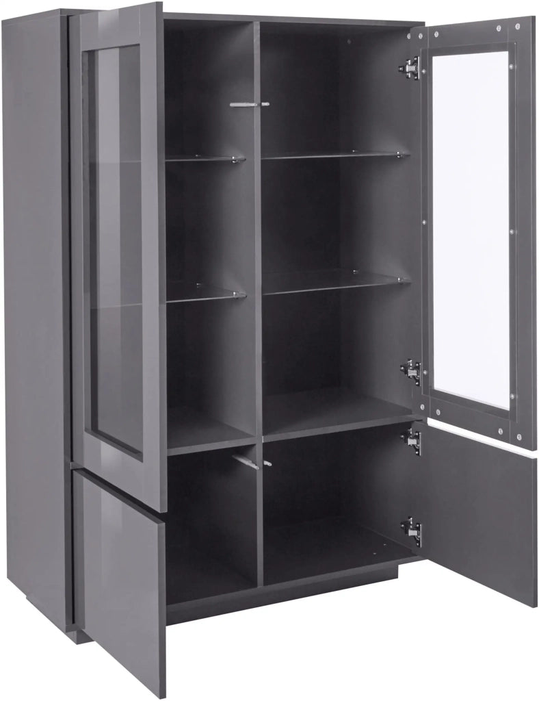 Credenza moderna alta con vetrina 100cm cucina soggiorno antracite Syfe Report