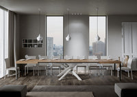 Tavolo Allungabile 200-460x90x77 cm Volantis Quercia Natura Telaio Bianco