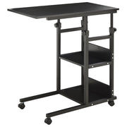 Tavolino con ruote ¨C zephmum ¨C nero 80x40x72-82 cm