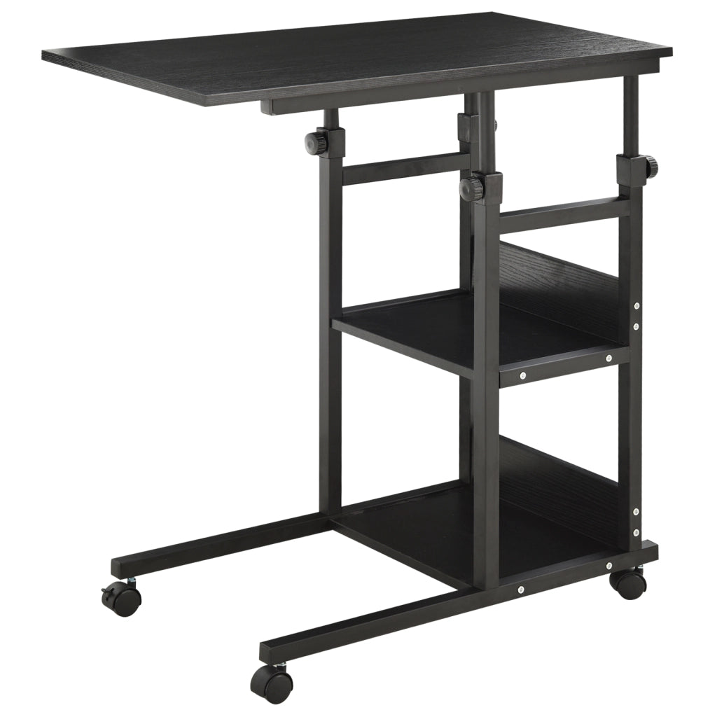 Tavolino con ruote ¨C zephmum ¨C nero 80x40x72-82 cm