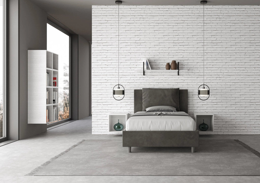 Letto 1 Piazza e Mezzo 120x210 cm Senza Rete Antea Grigio