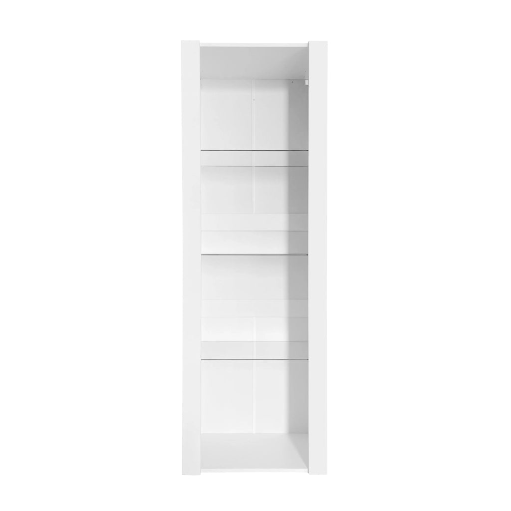 Vetrina alta bianca lucida con LED controllato tramite app; 55x38x166 cm