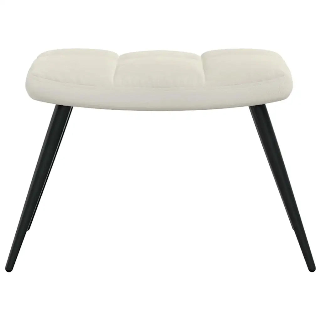Divano Sedia-Poltrona Relax con Poggiapiedi Bianco Crema in Velluto 698968