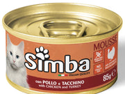 ALIMENTO PER GATTI 'MOUSSE' pollo e tacchino - gr 85- 24 pezzi  - MONGE
