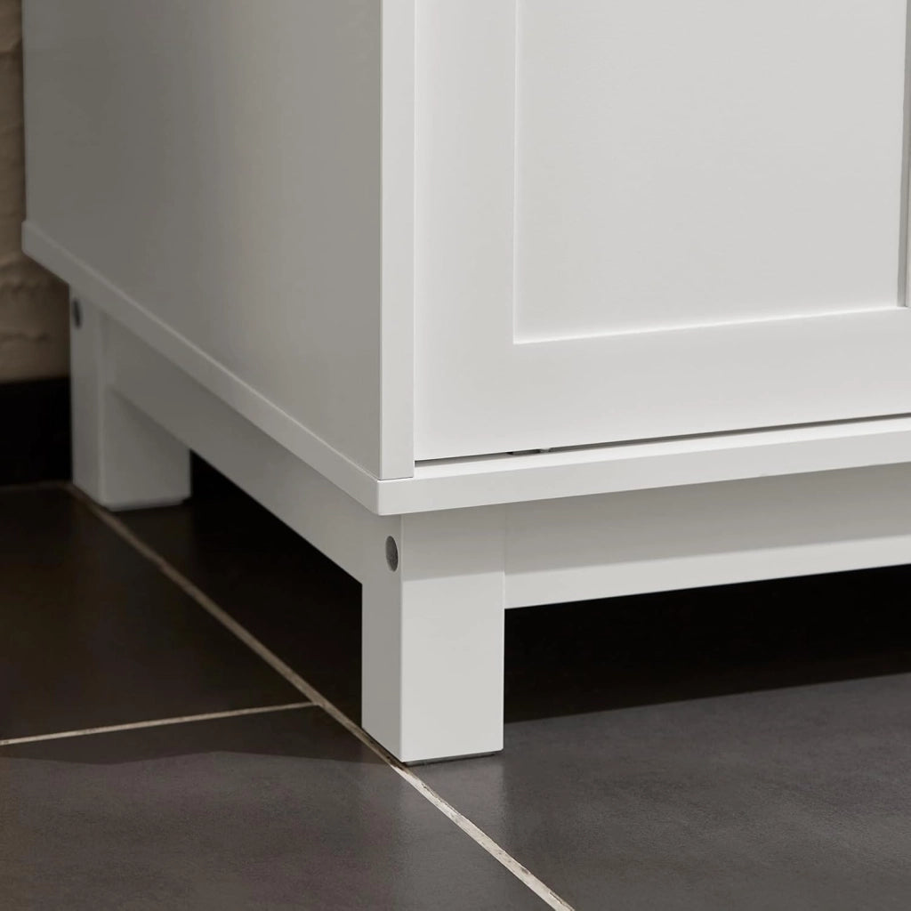 Credenza con ante scorrevoli, Mobile da cucina, Armadio da soggiorno, Buffet Bianco 80x40x85cm FSB84-W