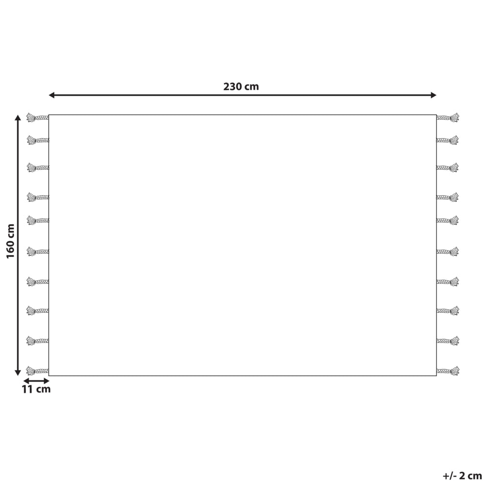 Tappeto nero 160 x 230 cm cotone disegno geometrico soggiorno camera da letto
